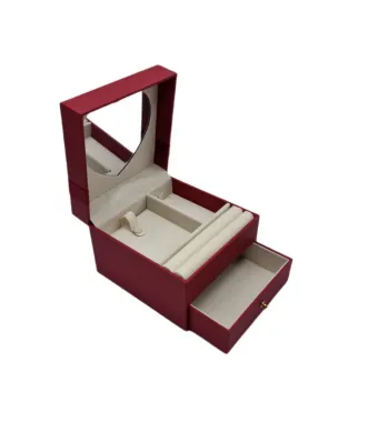 Cutie bijuterii din piele ecologică  13cm x 13cm x10cm engros