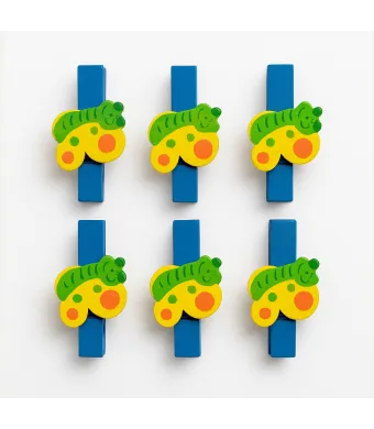 Set 24 Agățători Decorative din Lemn – Model Fluture cu Omidă, Necesită Lipire,En-gros