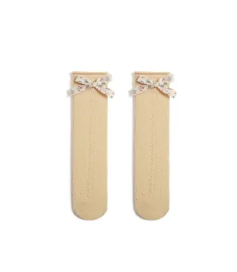 Sosete lungi pentru fetite, Maria - Sand, bumbac + lycra