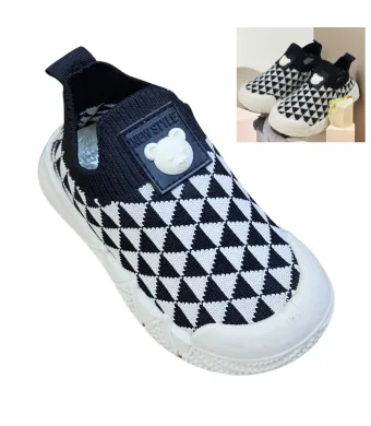 Espadrile Copii, marimi 21-26, Textil elastic, Talpa moale si flexibila, Engross, 6/set, model triunghi, Negru