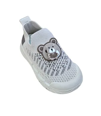 Espadrile pentru Copii, Engross, 6/set, marimi 21-26,  Material textil, Talpa Usoara, model urs rotativ, Bej