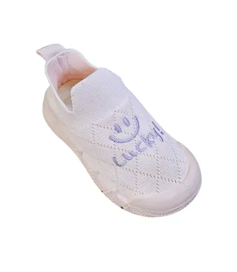 Espadrile Copii, marimi 21-26, Textil elastic, Talpa moale si flexibila, Engross, 6/set, model smiley, Roz
