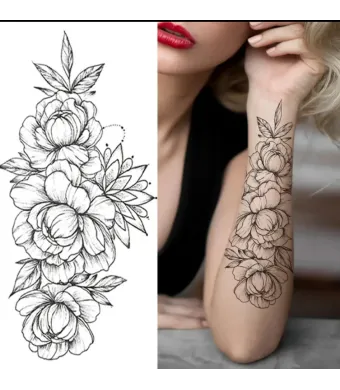 Set tatuaje temporare decorative 30x12 cm – modele florale și etnice, En-gros