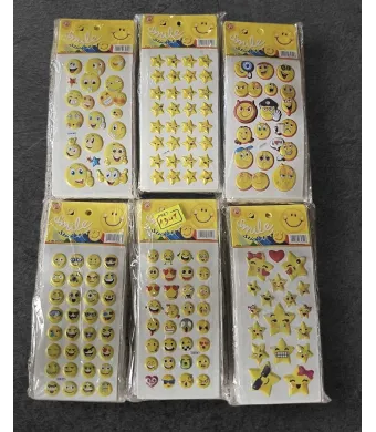Stickere smiley & steluțe – modele amuzante, 24x12 cm,En-gros