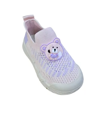 Espadrile pentru Copii, Engross, Talpa Usoara, Realizate din material textil, Fete si Baieti, 6/set, marimi 27-32, model urs rotativ, Roz