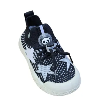 Espadrile pentru Copii, cu siret, Engross, Material textil, Talpa Usoara, 6/set, marimi 27-32, model Stelute, Negru