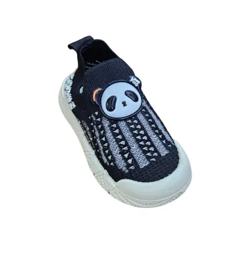 Espadrile Copii, Engross, Talpa Usoara, Realizate din material textil, pentru Fete si Baieti, 6/set, marimi 27-32, model Urs, Negru