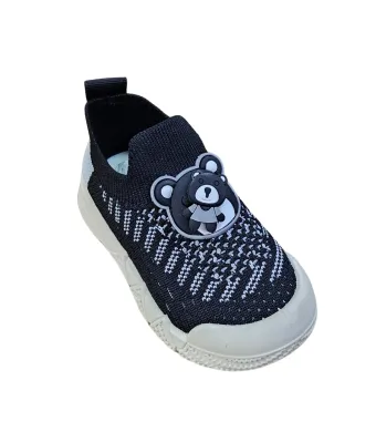 Espadrile pentru Copii, Engross, Talpa Usoara, Realizate din material textil, Fete si Baieti, 6/set, marimi 27-32, model urs rotativ, Negru