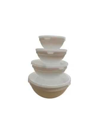 Set caserole din opal cu capac din plastic, 17.78 cm / 15.2 cm / 12.7 cm / 10.9 cm, En-gros