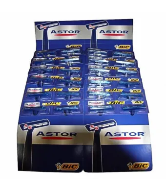 Aparat de Ras Astor Engros, 2 Lame, Barbati, set 24 Bucati