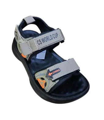 Sandale pentru Copii, inchidere cu Arici, Talpa usoara de Spuma, Engross, 6/set, marimi 26-31, Gri deschis