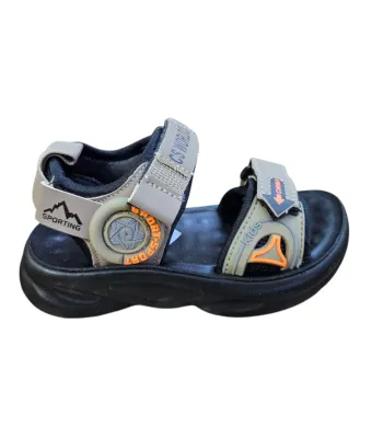 Sandale pentru Baieti, inchidere cu Arici, Talpa usoara de Spuma, Engross, 6/set, marimi 32-37, Model simplu, Maroniu deschis
