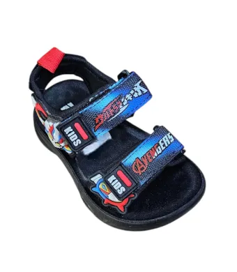 Sandale pentru Copii- Baieti, inchidere cu Arici Talpa Usoara de spuma, Engross, 6/set, marimi 25-30, Negru-Albastru