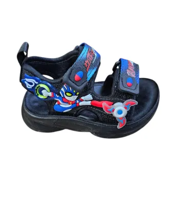 Sandale pentru Copii- Baieti, inchidere cu Arici, Talpa usoara de Spuma, Engross, 6/set, marimi 20-25, Model spinner,  Negru-blue