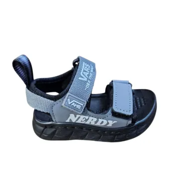 Sandale pentru Baieti, inchidere cu Arici, Talpa de spuma, cusuta, Engross, 6/set, marimi 25-30, Usoare si Confortabile, Gri