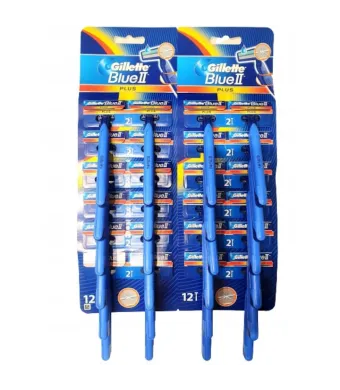 Set aparate de ras Gillette Engros, Blue II Plus, 24szt, 2 lame, cu banda hidratanta