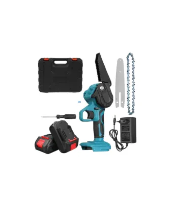 Drujbă Electrică Portabilă Engros cu Acumulator 48V – 2 Baterii, 2 Lanțuri, Lamă și Cutie de Transport