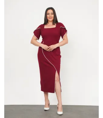 Rochie eleganta Engros, tivita cu margelute pentru efect vizual