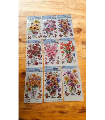 Autocolante Decorative 3D Home Decor – Buchete Florale cu Fluturi 60 x 35 cm,En-gros