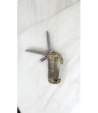Carabinieră Multifuncțională 15 cm cu Cuțit, Fierăstrău și Cremene – Camo Edition,En-gros