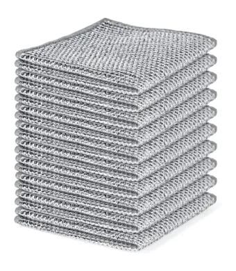 Set 3 Lavete Reutilizabile – 20x20 cm, Curățare Eficientă, Două Suprafețe, Culori Asortate Engros