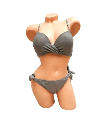 Costum de baie pentru Dama, Slip Normal reglabil, Sutien reglabil cu burete, Engross, Marimi 38-44, 5buc/serie, Gri