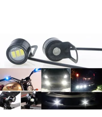 Set 2x LED Auto/Moto cu suport metalic si fir, Diametru 23mm, 9W, Albastru Engros