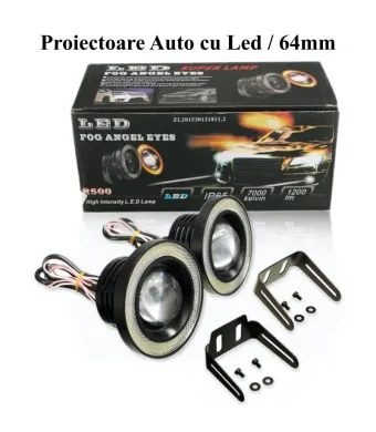 Set Proiectoare Auto LED Universale, 64MM / 10W / 3200LM Engros