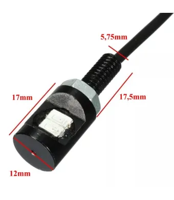 LED Auto SMD, Diametru 12mm, 12V, Fir 25cm, Set 2 Buc, Rosu Engros