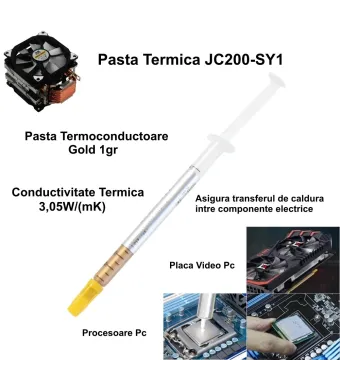 Pasta Termoconductoare JC200-SY1 / Gold 1gr Engros