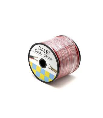 Cablu pentru Difuzoare Audio, Profesional, Bifilar, 2x0.35, Rola 100m, Rosu-Negru Engros