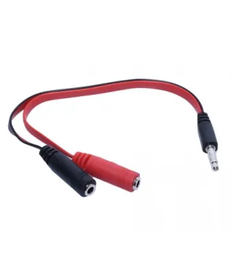 Cablu Audio Jack 3,5mm Tata - 2 Jack 3,5mm Mama, 20cm Engros