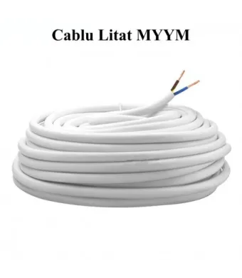 Cablu Electric Litat, MYYM, Alb, 2x1mm, Rola 100m Engros