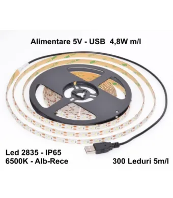 Banda 300 Led SMD, 24W, USB, Alb-Rece Engros