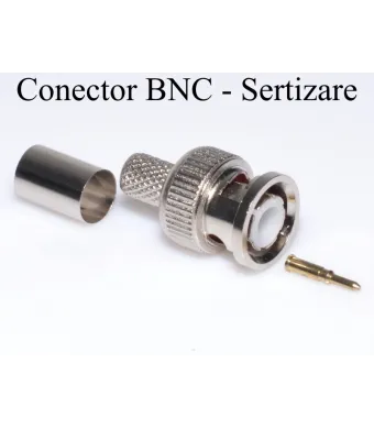 Mufa BNC Tata Sertizabil pe Cablu RG6 Engros