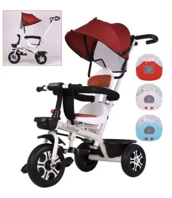 Tricicletă Multifuncțională 3 în 1 cu Copertină și Spătar Engross – Ideală pentru Plimbările în Siguranță ale Copilului Tău!