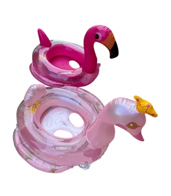 Colac Gonflabil ENGROSS, Model FLAMINGO, cu Chilotel de Sustinere Fata si Baiat, 70-80CM