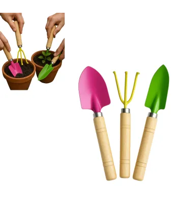 Unelte de Grădinărit 3/set, cu Maner din Lemn 17cm Diferite Modele Engros