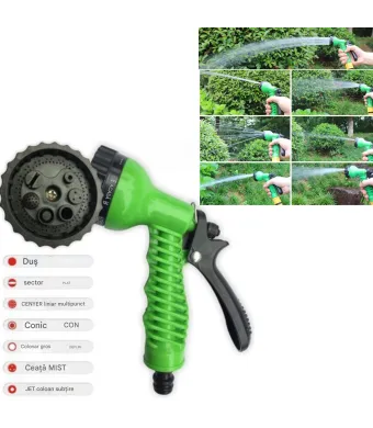 Pistol de Pulverizare cu Apă Multifuncțional, 20x10cm pentru Udarea Grădinii din Plastic Engros
