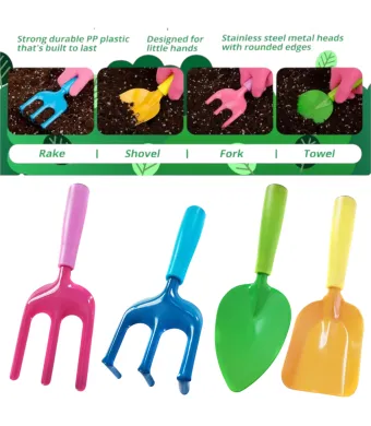 Unelte de Grădinărit 4/set cu Maner din Plastic 20cm Diferite Modele Engros