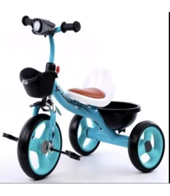 Tricicletă Copii cu Far LED și Coș de Depozitare Engross – Model Urban Smart, Stabilă și Ușor de Pedalat