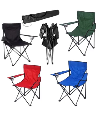 Scaun Pliabil Camping 52x52x80cm, cu Suport Pahar Diferite Culori Engros
