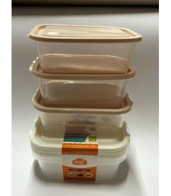 Set 3 Caserole Alimentare din Plastic cu Capac, En-gros