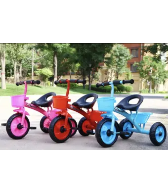 Triciclete colorate Engross – Model Sport cu Coșuri de Transport, Roți Late și Design Stabil