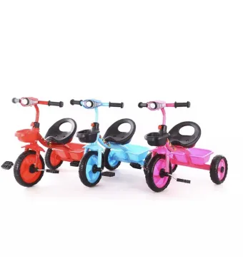 Tricicletă Copii cu Far LED, Coș și Spațiu de Depozitare Engross – Model Urban Rider, Stabilă și Ușor de Pedalat