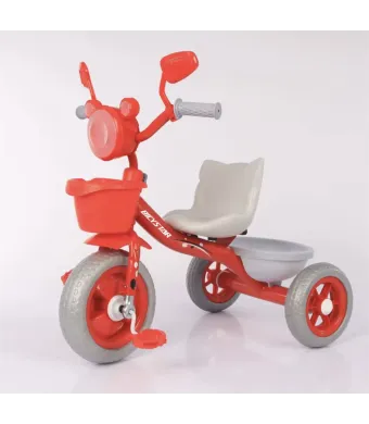 Tricicletă Copii cu Design de Motocicletă Engross – Model Sport, Stabilă și Sigură, cu Oglinzi și Coș pentru Jucării