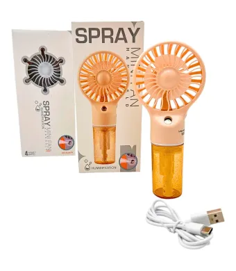 Mini ventilator spray multifunctional portabil 17cm cu racire si umidificare, 4 viteze, rezervor 6.5cm, USB, En-gros