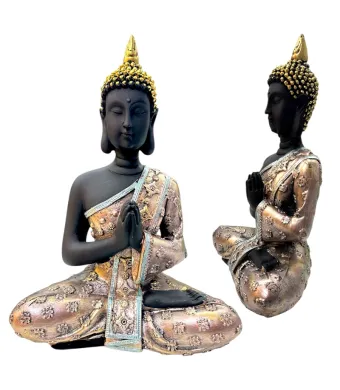 Figurină Feng Shui cu Buddha din rășină, h 25.5cm – simbol al păcii interioare și armoniei, en-gros
