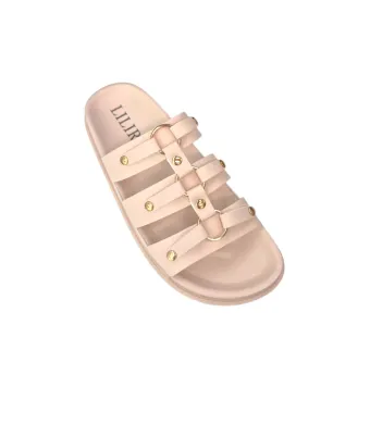 Papuci pentru Femei cu Accesorii metalice, Casual-eleganti, Talpa usoara, Piele ecologica, Moderni si Comozi, Engross, 8buc/set, 36-40, crem