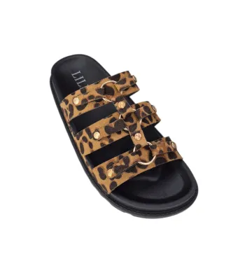 Papuci pentru Femei cu Accesorii metalice, Casual-eleganti, Talpa usoara, Piele ecologica, Moderni si Comozi, Engross, 8buc/set, 36-40, Animal print